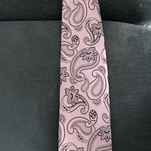 Ermenegildo Zegna Purple Paisley Silk Tie with Black Paisley Outline